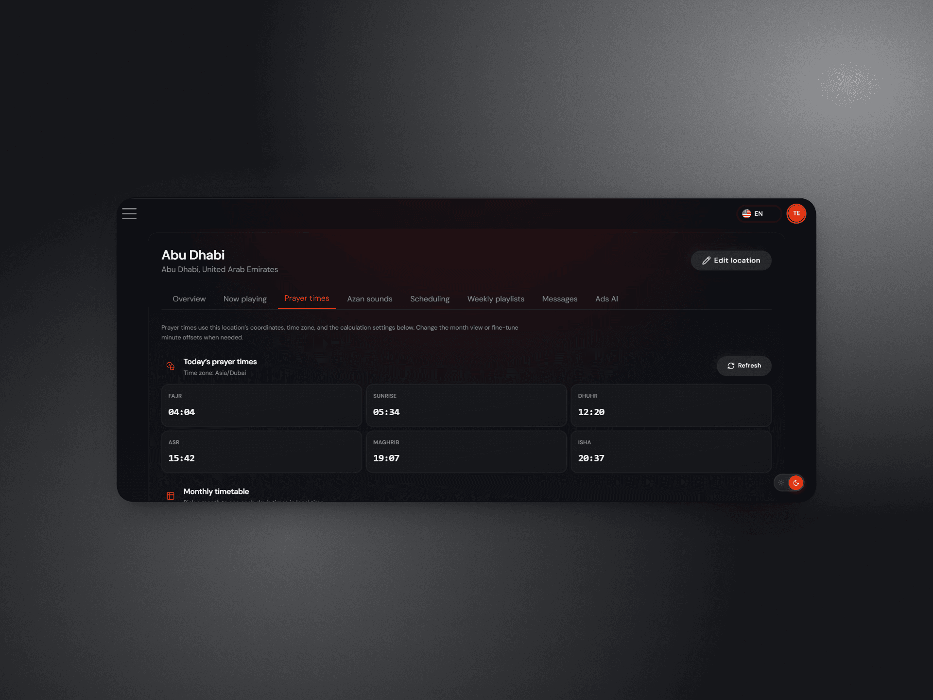 Qaissar Studio advanced scheduling with Hijri and Gregorian calendars